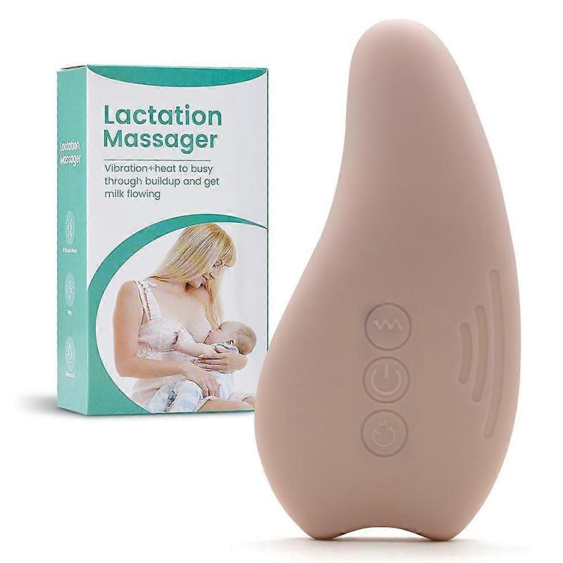 Warming Lactation Massager, Soft Breast Massager for Breastfeeding, Heat & Vibration Breastfeeding Massager for Clogged Ducts, Improve Milk Flow, Engo