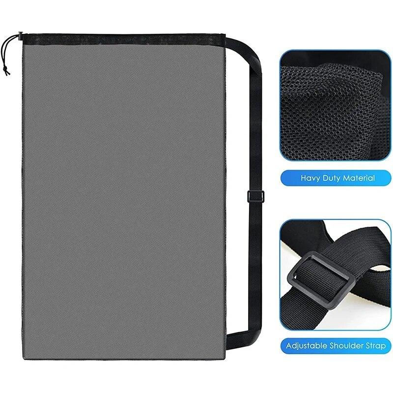 Grande borsa a rete per riporre basket, calcio, pallavolo, borsa a tracolla regolabile con coulisse, attrezzatura per l'allenamento sportivo con palla