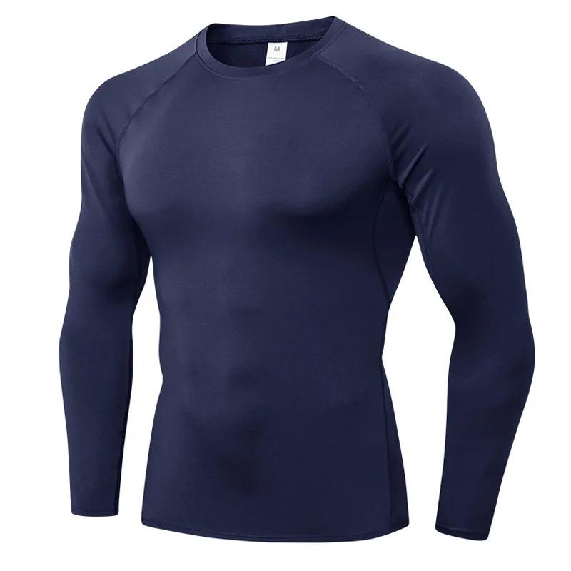 Workout-T-Shirt für Herren, langärmelig, Kompressionsshirts, cooles, schnelltrocknendes Sportunterhemd, Baselayer, Athletic Gym-T-Shirt