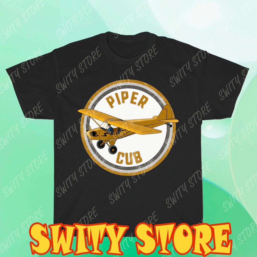 Piper Aircraf Men s Black T-shirt Logo T-Shirt XXXL