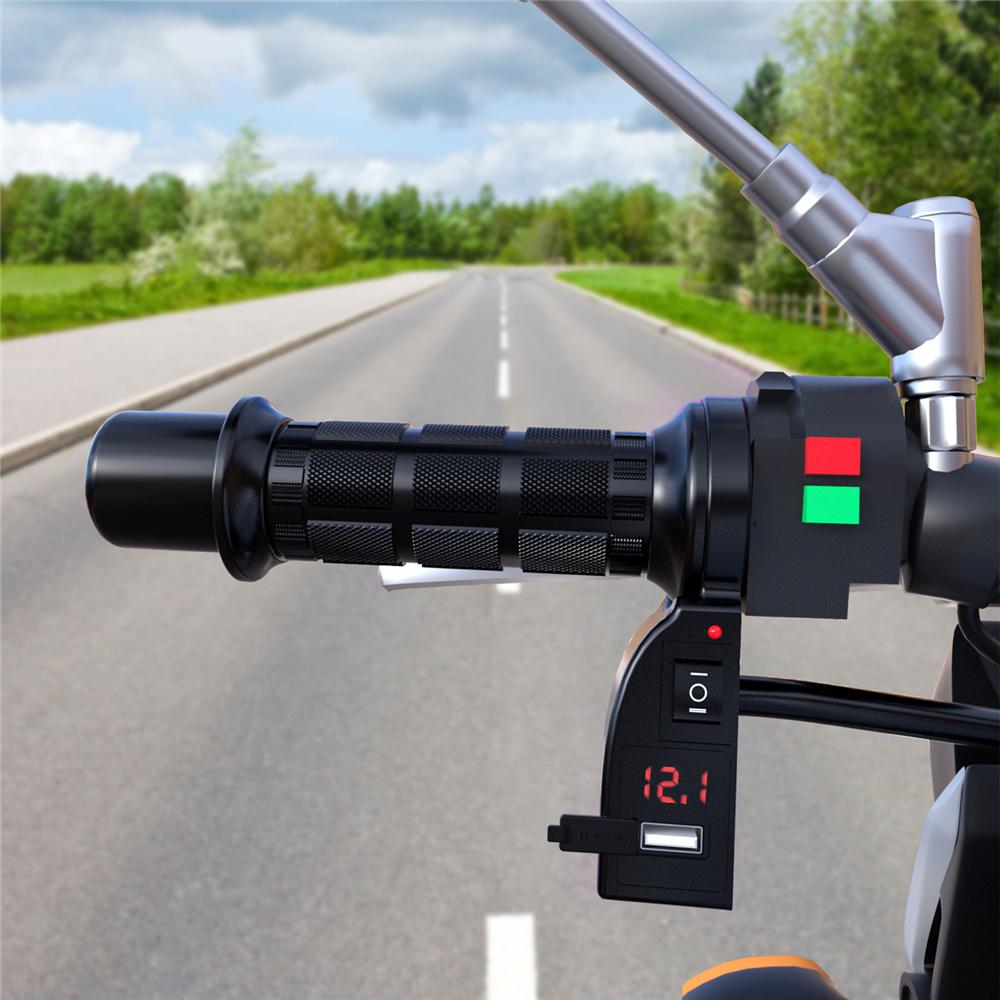 2pcs 22mm Motorcycle ATV Hand Heated Grips Molded Grips Warmer w/USB Adjustable