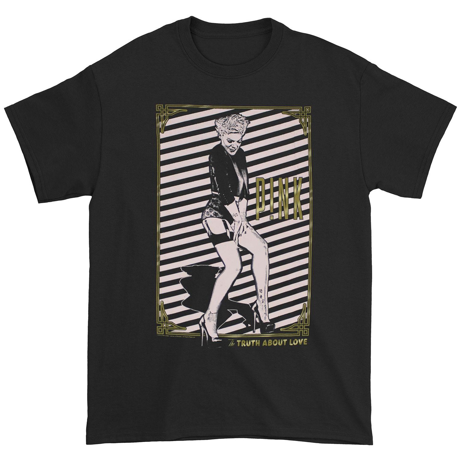 Men s Pink The Truth About Love T-shirt Medium Black L