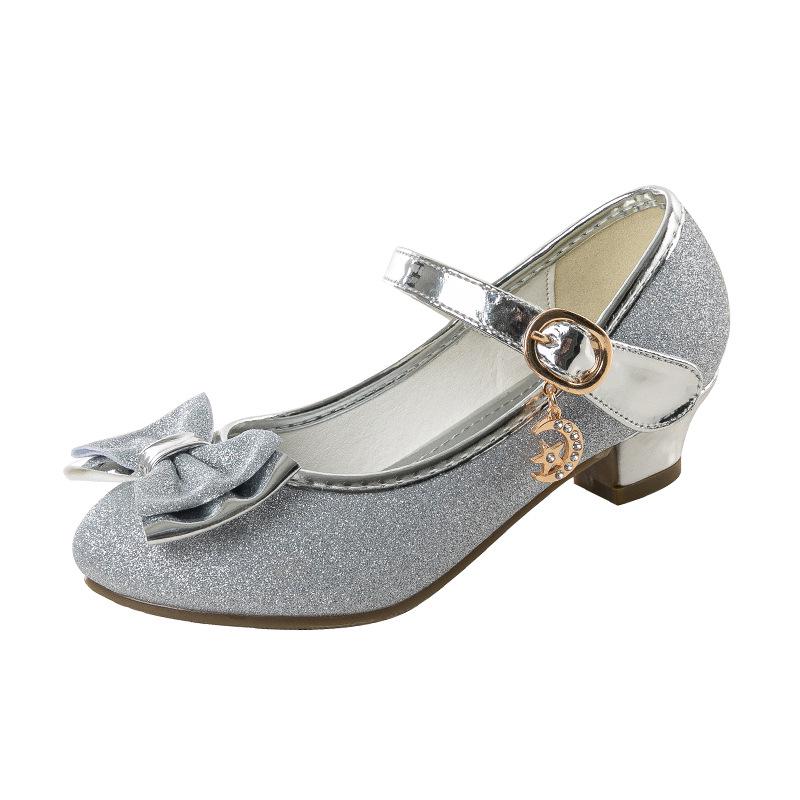 Kristall-Leder Prinzessinnenschuhe für kleine Mädchen - 2025 Frühling/Herbst High-Heel Kinderschuhe