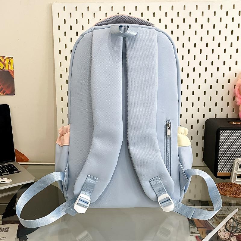 New high-value, fresh and sweet backpack, color-contrasting splicing large-capacity backpack for junior and high school students