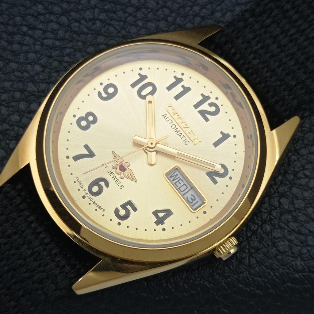 VINTAGE REFURBISHED CITIZEN AUTOMATIC 8200 JAPAN MENS GOLDEN WATCH A436323-2 R128-a436323