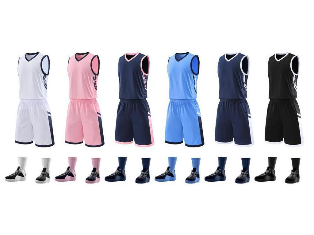 Unisex Basketball Uniform Set: Jerseys for Students, Team Vests, Youth Sports Training Kits with Custom Printing