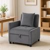 Convertible Sofa Bed, 1-Seater, 4-in-1 Armchair Bed, Velvet, Adjustable Backrest, Dark Grey