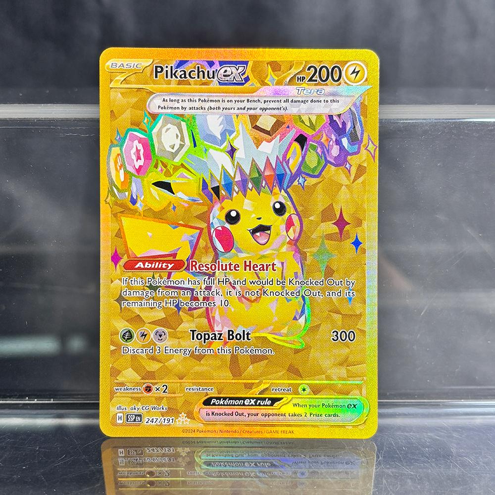 

Голографическая Коллекция Игровых Карточек PTCG Прокси-Карты Чаризард Пикачу Мью EX Синглы PKM Фольгированные Карты Генгар VMAX Skyridge (SK)