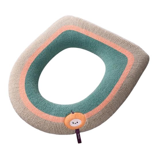 

Коврик для туалета Теплый O-образный Уютный коврик для ванной с ручкой Минималистичный дизайн Коврик для ванной Аксессуары для ванной зелёный