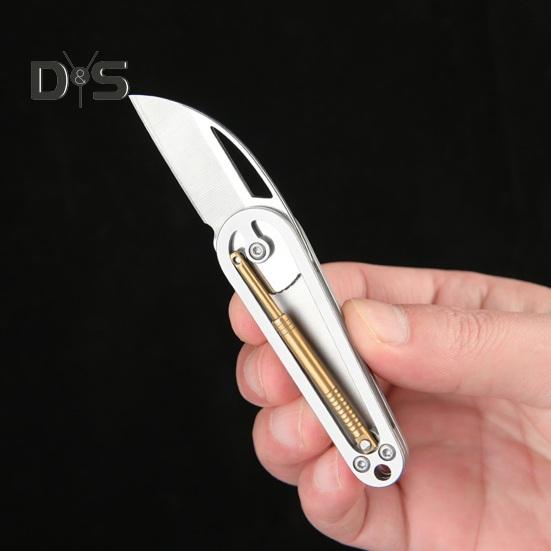 Stainless Steel Folding Cutter Heavy Duty Sharp Blade Pocket Size Cutter Packaging Mailing Box Opening Mini Portable Collapsible Cutting Tools