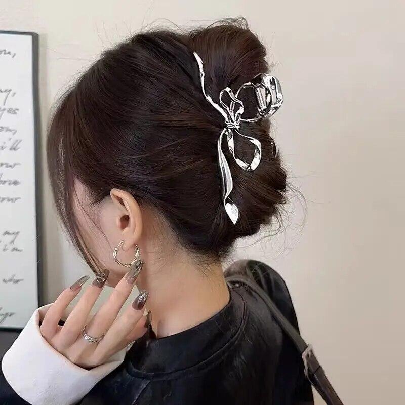Ženy Nová Vintage stuha Mašľa Pazúriky do vlasov Vynikajúca kovová spona do vlasov Sponky do vlasov Pre ženy Doplnky do vlasov Barrettes Sponky na žraloky