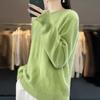 Women's Thickened Wool Jacquard Sweater - Round Neck, Long Sleeve, Cashmere Knit Base Layer for Autumn/Winter