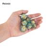 7 Pcs Green Resin Golden Number Sharp Edge Dice Polyhedral Dice Suitable for Role-Playing RPG  Board Game