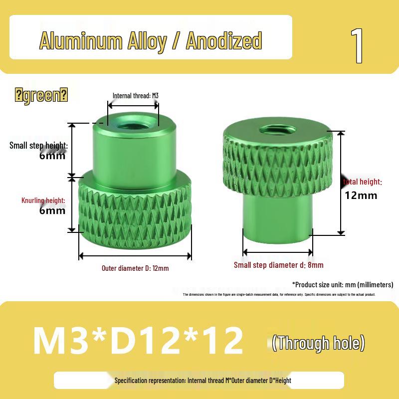 National Standard Aluminum Knurled Hand-Twist Nut M3-M10
