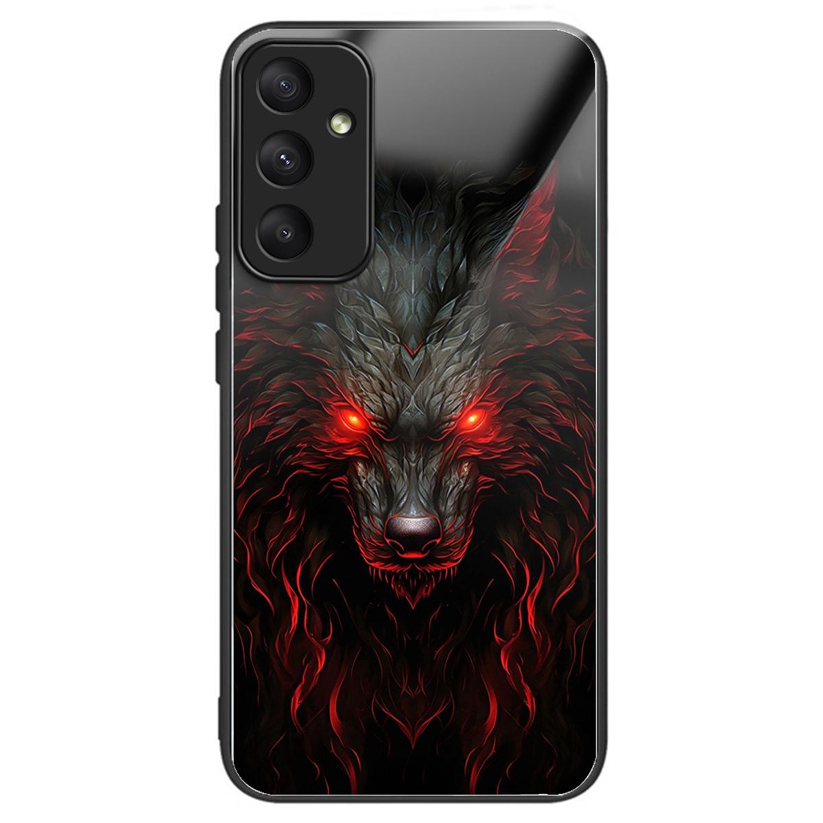 

For Samsung Galaxy A35 5G Case Tempered Glass TPU Drop-Proof Phone Cover Pattern Printing Style C