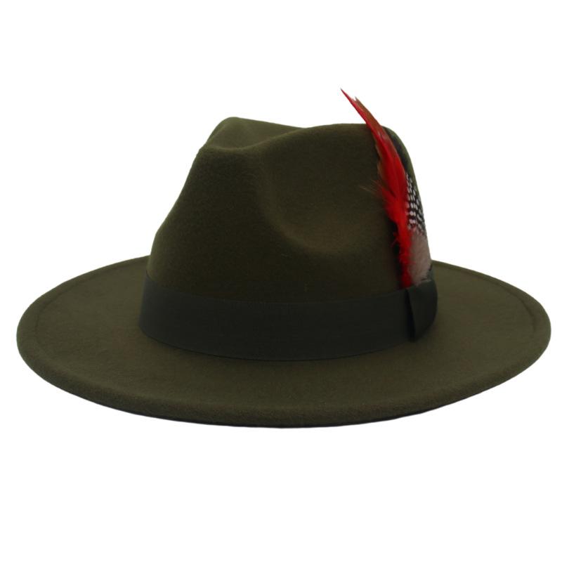 Wind Jazz Hat Square Ribbon Top Hat Gentleman Lady Woolen Hat Felt Hat Hat