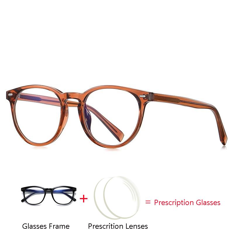 Anti Blue Rays Photochromic Round Prescription Glasses For Shortsighted Hyperopia Progressive Eyeglasses With Diopter