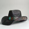 2026 Summer Cowboy Hat Sun Shade Hat Black Summer Thickened Sun Shade Hat Cowboy Straw Hat Men's and Women's Beach