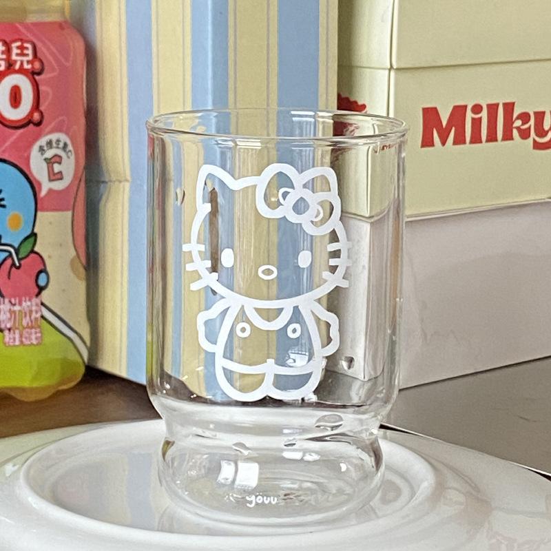 High Transparent Cartoon Kt Cat Glass, Cute High Borosilicate Water Cup, Girl Heart Milk Breakfast Cup Coffee Cup