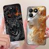 Casing For Tecno Pova 7 4G 5G LJ6 LJ7 Phone Case Pova 7 Pro Pova7 Ultra Cases Cute Cartoon Animals Dragon Lion Soft Black Cover