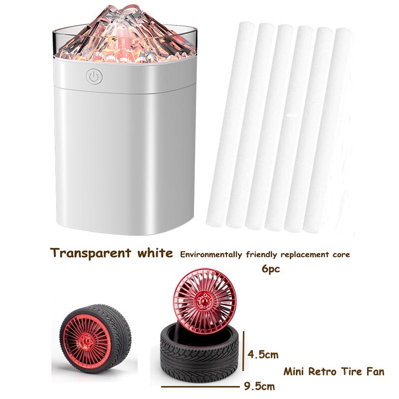 New Portable Air Humidifier Volcanic Crack 400ml USB Home Desktop Led Nightlight Spray Air Humidifier Small Large Fog
