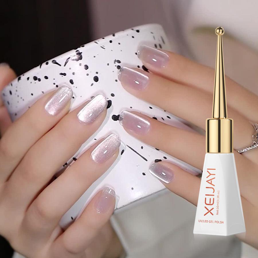 Magnetischer Gel-Nagellack, Aurora-Kristall, Katzenaugen-Gel-Nagellack, Soak-Off-UV-Gel-Nagel