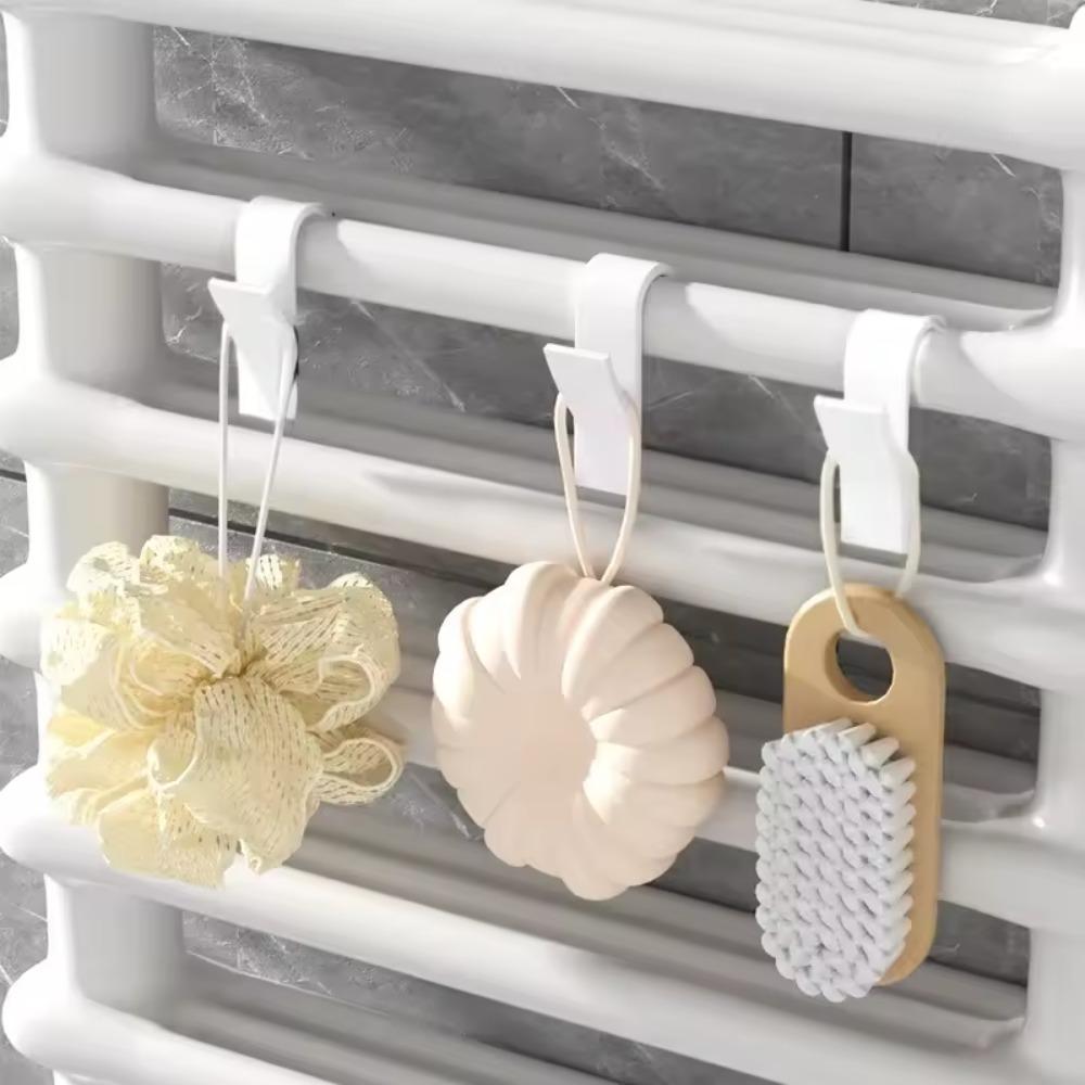 2PCS Bathroom Shower Towel Holder Hanger Heated Radiator Rail Hooks Clips Storage Racks Clothes Scarf Hanger Hooks