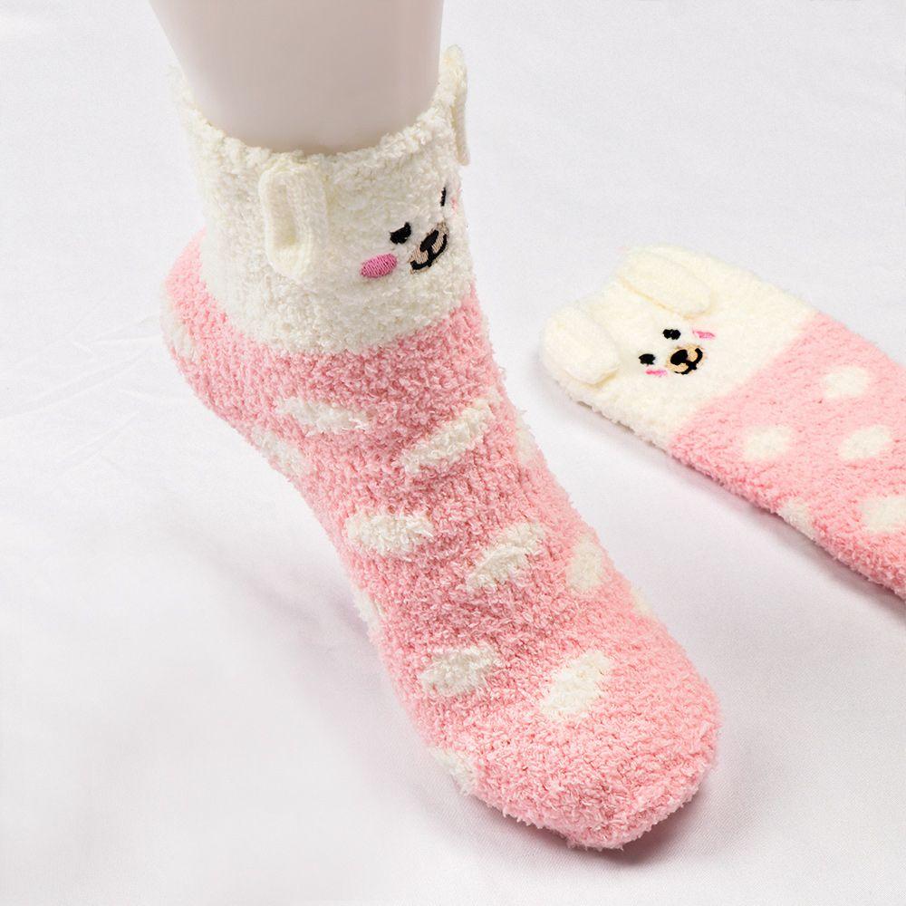3D Fluffy Adult Winter Warm Gift Sox with Box Floor Stocking Christmas Socks Coral Feece Sock