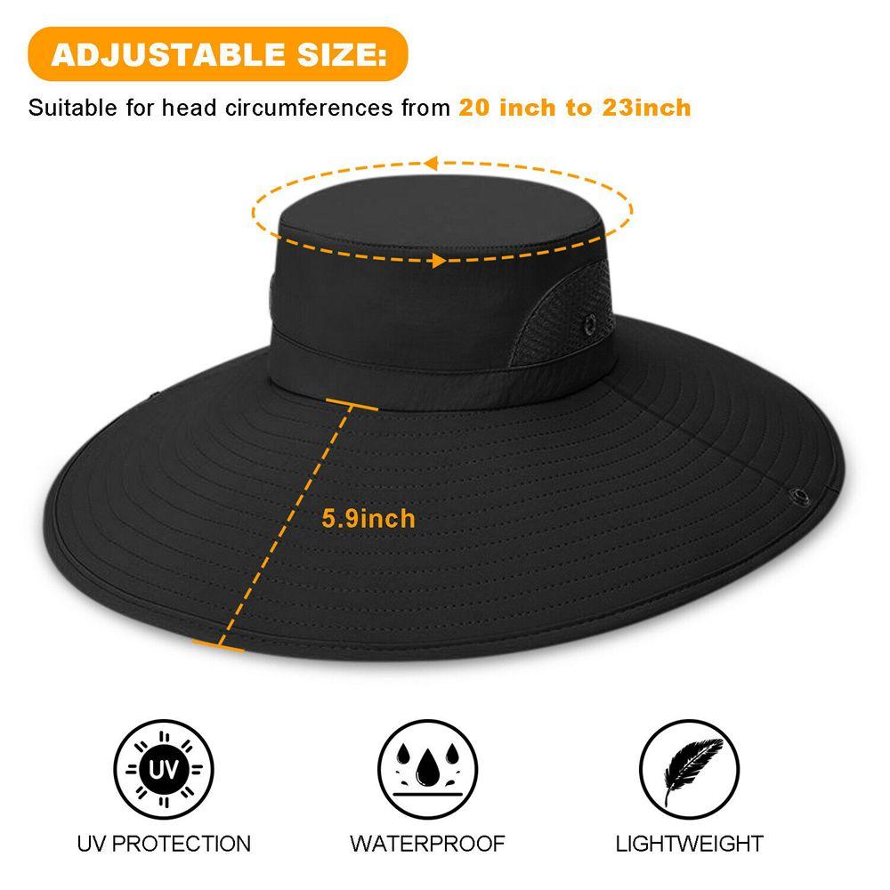 Hiking Men Women Breathable Boonie Bucket Cap Wide Visor Brim Hat Summer Fishing Sun Fisherman Hat