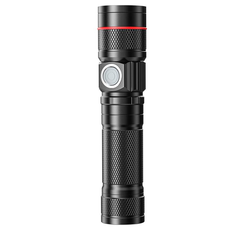 High-Power Rechargeable LED Flashlight with Zoom and Magnet