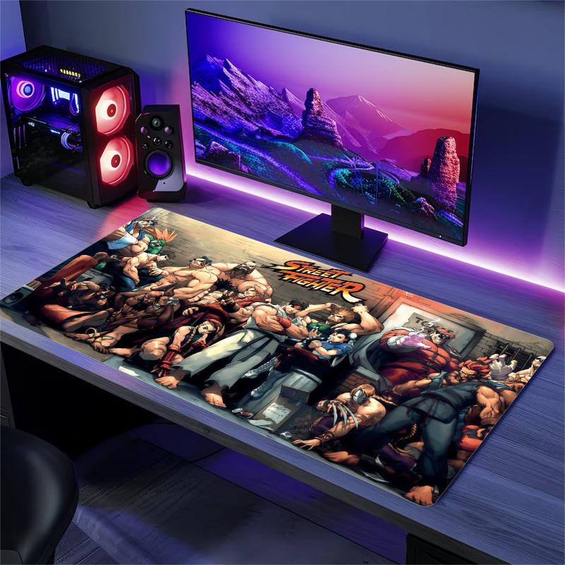 Game Street-Fighter Color Mouse Pad Large Gaming Table Cushion Non-slip Laptop Tablet Big Mousepad XXL Mat Mini PC Playmat With Lock edge