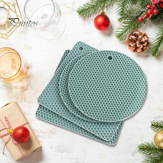 Silicone Trivet Mats for Hot Dishes Heat Resistant Pot Holder for Potholders Drying Jar Opener Spoon Holder Coaster Multipurpose Kitchen Placemats