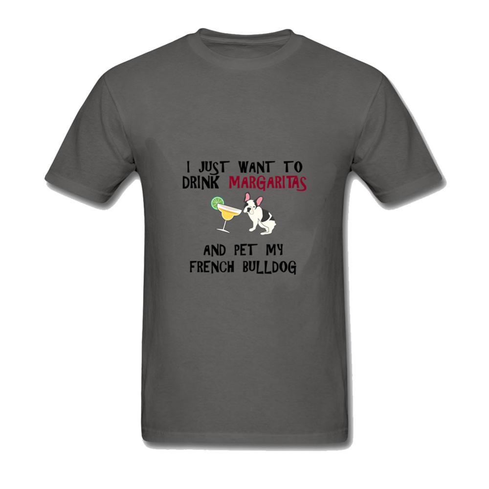 Design Tee Shirt I Just Want To Drink Margaritas And Pet My Bulldog Hippie 3D