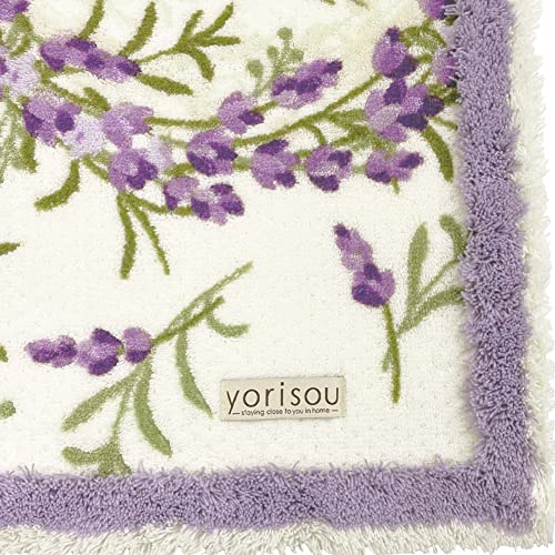 Senko S.D.S Lavender Long Toilet Mat, Approx. 80 X 65 Cm, Purple Floral Print, Antibacterial and Odor Resistant, Made In Japan, Product Number 32686