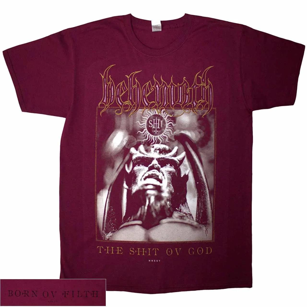 Behemoth The Shit Ov God Cover Red Shirt Black Metal Official Band Merch T-Shirt XXXXL