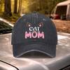 Cat Mom Print Adjustable Washed Baseball Cap Lightweight Unisex Hat for Weddings Parties Festivals Travel