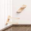Wooden Cat Climbing Shelf Wear Resistant with Cushion Sisal Rope Cat Stairs Space Saving Wall Mounted Cat Hammock Claw Grinding