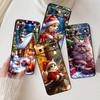 Capa de Celular com Desenho de Gato de Natal Para Google Pixel 10 9a 9 8A 8 7 7A 6 6A Pro XL 2024 5G Preto Silicone TPU Macio