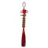 Hand-Woven Brass Five Emperors Coin Pendant with Small Gourd and Chinese Knot for Home Decoration