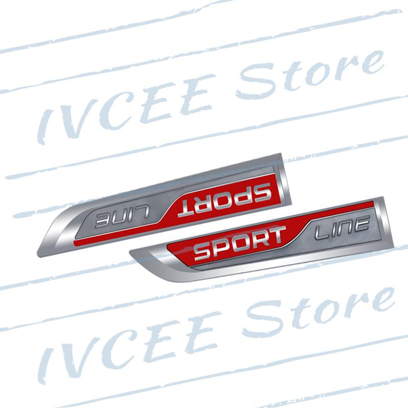 1 Set Auto Metaal Sportlijn Embleem Zijdebody Badge Sticker Voor Skoda Kodiaq Karoq Superb Octavia Fabia Rapid VRS 4X4