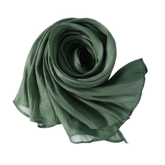 Women Turban Large Size Long Scarf Satin Crepe Fabric Breathable Soft Sheen Headscarf Vacation Photography Sun Protection Shawl