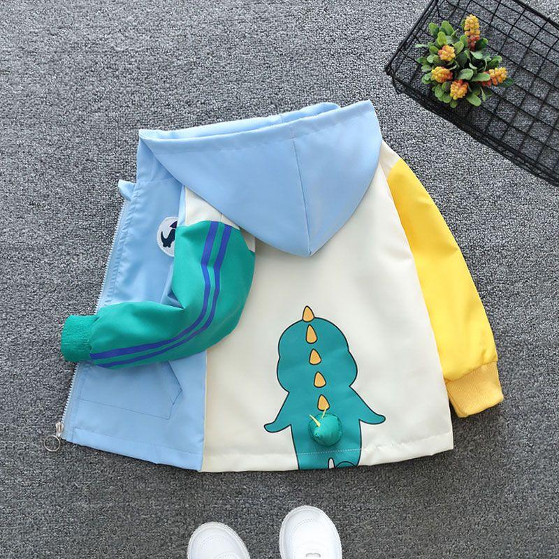 Spring Autumn Green Yellow Thin Style Children Costume Boys Coats Jacket Girls Hooded Coat Kids Outwear Boy Clothing