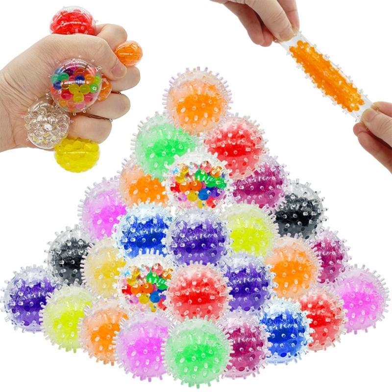 5Pcs Colorful Beads Squeeze Ball Sensory Toy for Stress Relief Squeeze Sensory Toy Squeeze Sensory Balls For Kid Adult