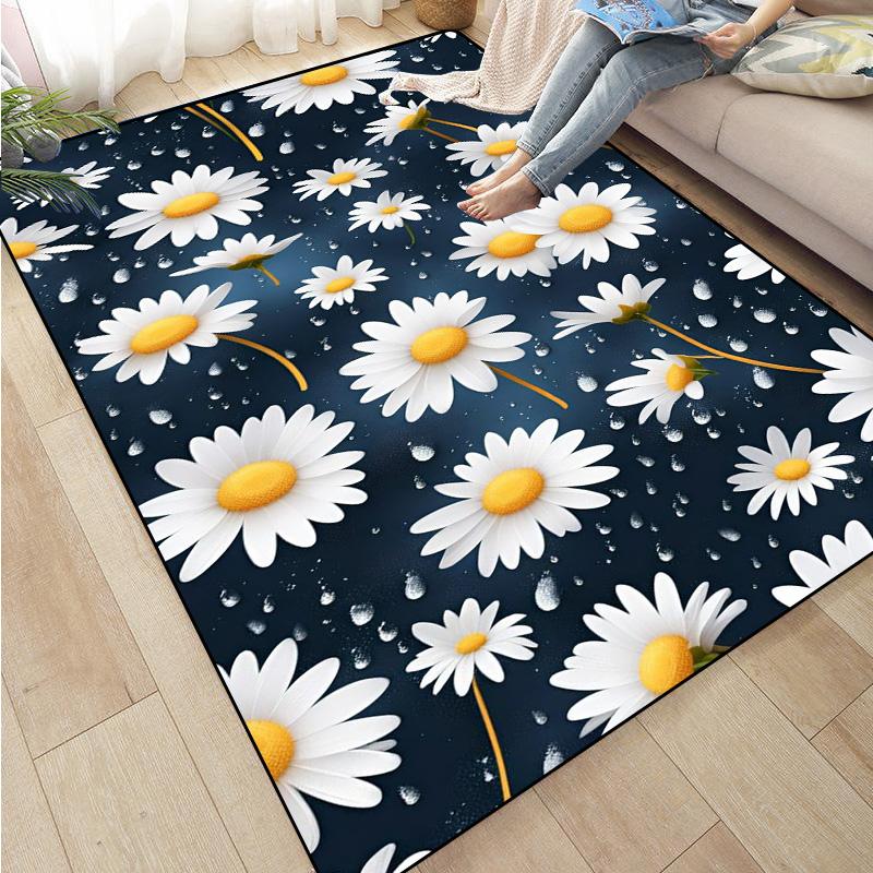 Colorful Flower Area Decoration Rose Sunflower Daisy Peach Blossom Floor Mat Living Room Sofa Rugs carpet