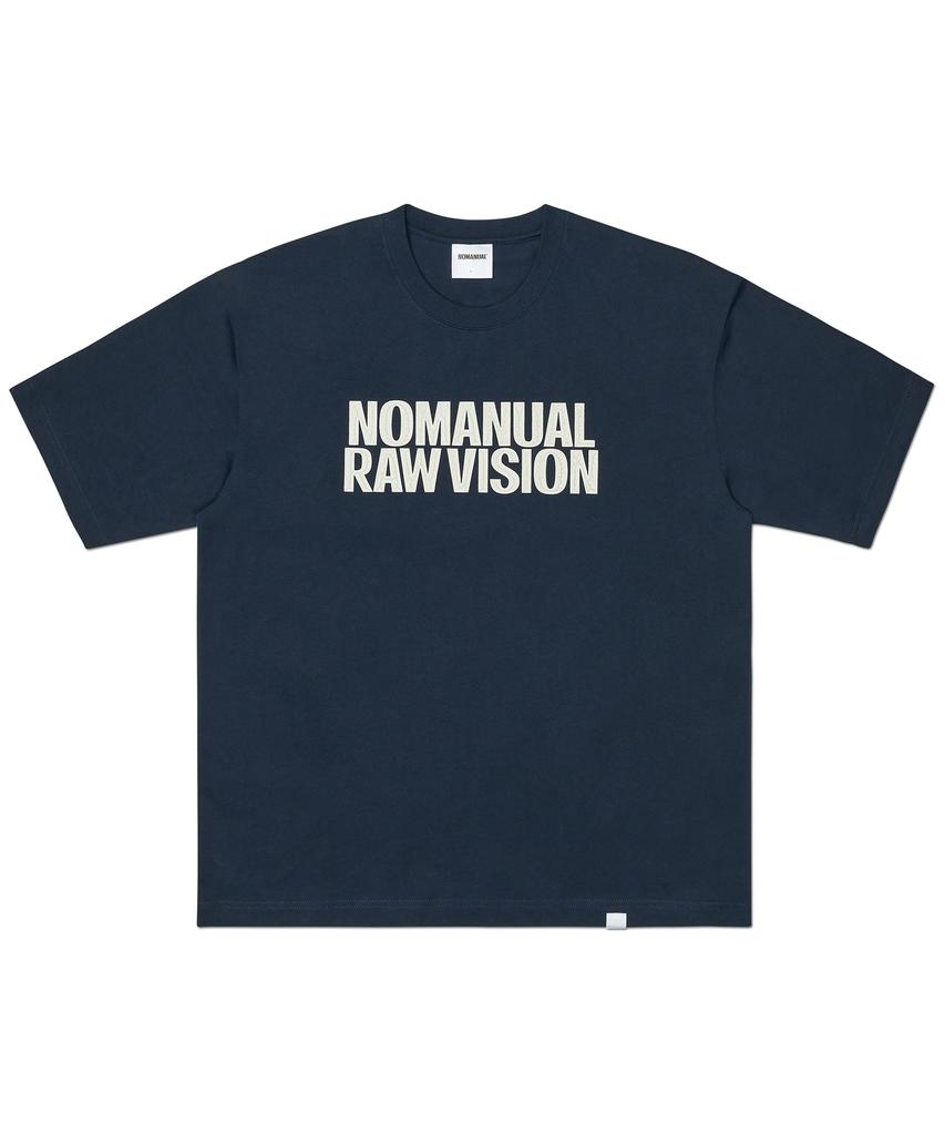 Nomaenyueol Rough Texture Print T-Shirt - Dark Navy