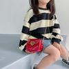 Cute Little Girls Mini Shoulder Bag For Kids Coin Purse Small Handbags Lovely Patent Leather Peach Heart Crossbody Shoulder Bag