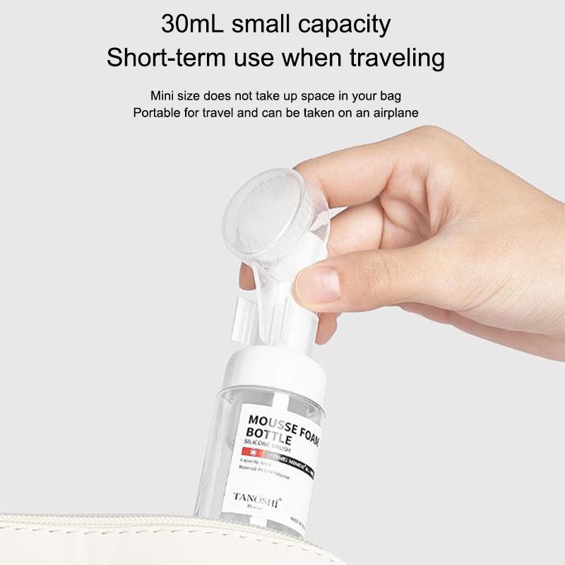 1 stk 30/60/100/150 ml Tom Skum-pumpeflaske med Silikonbørstehode Trykktype Ansiktsrenseskumflasker
