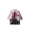 TOUFEIYUAN Japanese-style Happi Kimono Hanten Half Coat Festival Costume Sunscreen Long Sleeve Fox Sakura Grand Ceremony Mikoshi Event Mens Womens Top