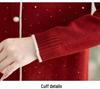 Mom's 2025 Winter Faux Two-Piece Knit Top: Stylish, Warm, Plus Velvet Thickened Sweater for Autumn & Winter