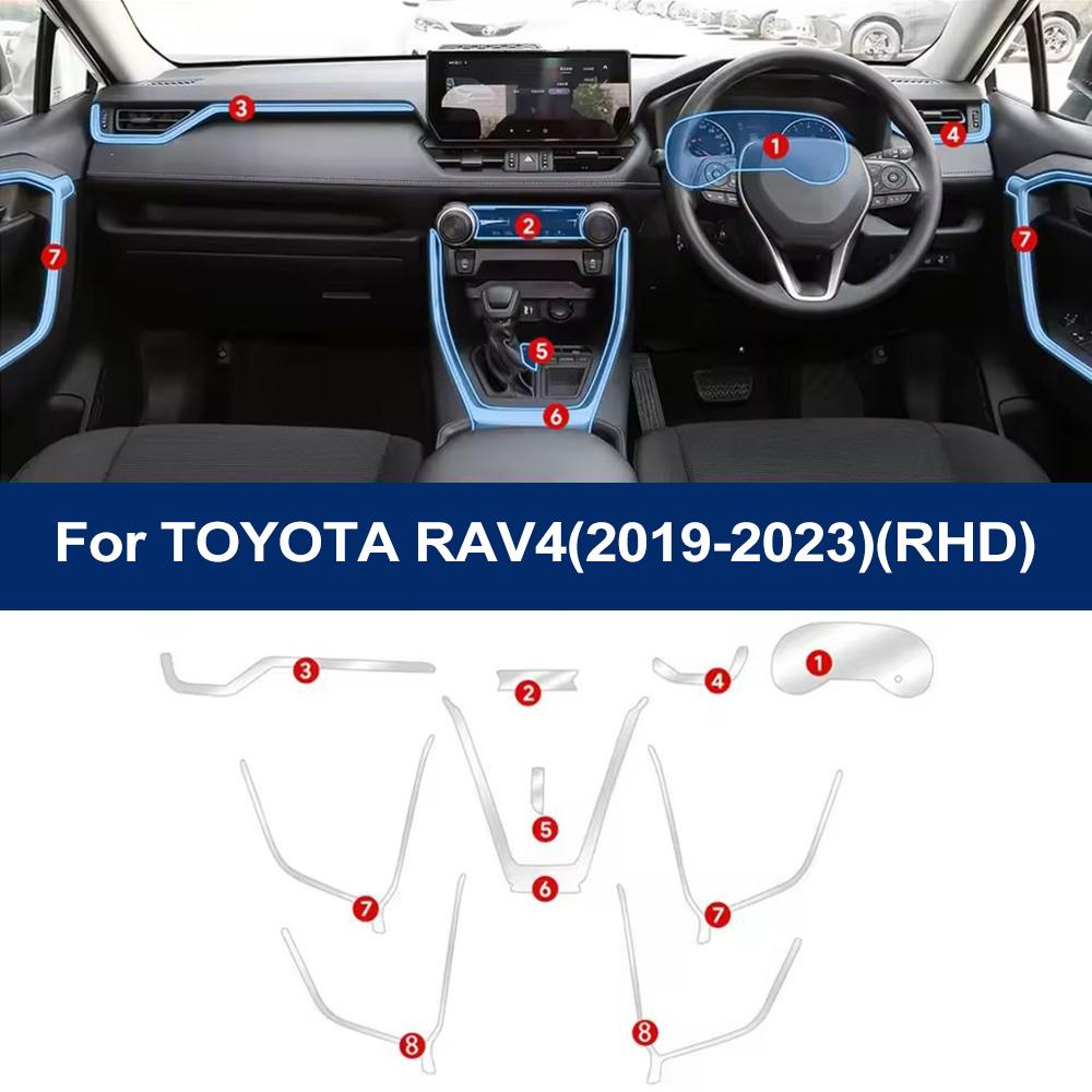 

Car Interior Center Console Transparent Pre Cut TPU Protective Film for Toyota RAV4 2019-2025 PPF Anti-scratch Repair Film Refit for RAV4 2019-23